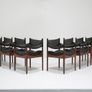 Vintage Set of 8 Rosewood and Black Leather Dining Chairs by Kristian Solmer Vedel, 1960s. Image 3