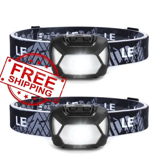 NEW SALE | (2 Pack) Super Bright LED Headlamp with 6 Lighting Modes, Waterproof, Battery Powered LED Lightweight Headlight