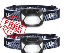 NEW SALE | (2 Pack) Super Bright LED Headlamp with 6 Lighting Modes, Waterproof, Battery Powered LED Lightweight Headlight