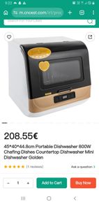 Portable Countertop Dishwasher - Gold and Black