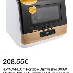 Portable Countertop Dishwasher - Gold and Black