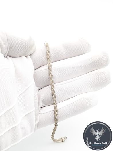 Signed 925 Sterling Silver Wheat Bracelet