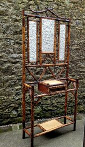 Antique bamboo & chinoiserie coatstand