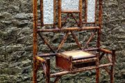 Antique bamboo &amp; chinoiserie coatstand
