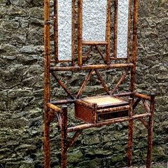 Antique bamboo & chinoiserie coatstand