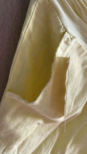 yellow linen cotton capri size s-m  medium and m-l