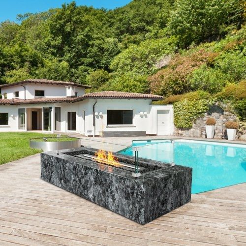 Glass Wind Guard for Rectangular Fire Pit Table 798 x 317 x 165 mm, 8mm Thick and Sturdy
