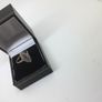 Stunning 9ct Gold Pigeon Blood Ruby & Diamond Marquise Navette ring. Size M 1/2 Image 4