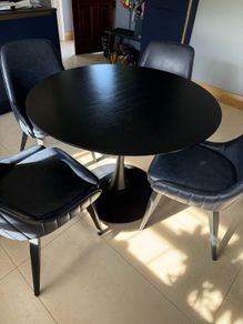 Kitchen table, round, black 100cm