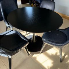 Kitchen table, round, black 100cm