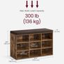 New 9 Compartment Shoe Bench With Padded Stool (Rustic brown) FREE P&P Image 8