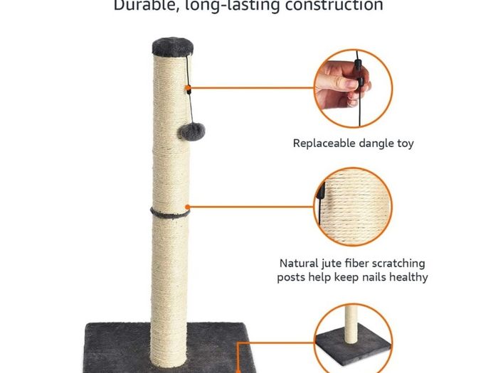 Medium Cat Scratching Post - 16 x 16 x 32 Inches, Grey (FREE POSTAGE)