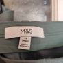 M&S Sage Green Linen Blend Trousers  Size 22 Short Image 3