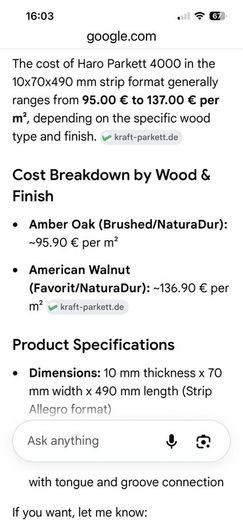 Genuine Walnut Flooring. Not laminate .