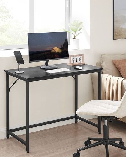 NEW SALE | Computer Desk, Small Office Desk and Workstation, Work Desk for Home Office, Study, Bedroom, 50 x 100 x 76 cm, Industrial Style, Metal Frame