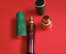Vintage Christian Dior Poison Esprit de Parfum Empty Purse Spray Malachite Case 1980s