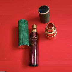 Vintage Christian Dior Poison Esprit de Parfum Empty Purse Spray Malachite Case 1980s