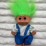 Vintage Green Hair Troll In Shirt Blue Dungarees Used Please look at the pictures Image 3