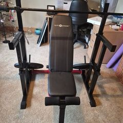 RPM Power Weight Bench, Rack, Olympic Bar and 50kg Weights Excellent Condition