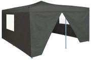 Folding Gazebo with 4 Sidewalls  Anthracite