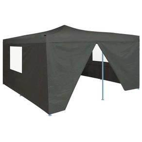 Folding Gazebo with 4 Sidewalls  Anthracite