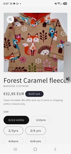 Bagoose Fleece from Cork Art & Design (6-12 mths)
