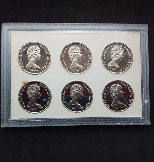Rare 1993 Crowns of Gibraltar .925 Sterling Silver Proof 6-Coin Set