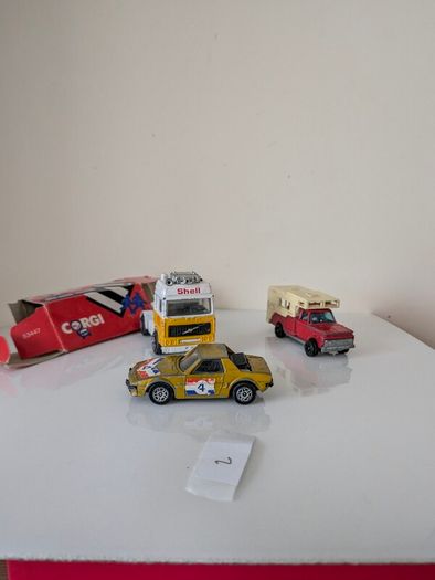 4 vintage Corgi Juniors die-cast models, made in Great Britain. These are classic 1:64 scale models
