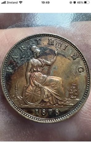 1878 Victoria Farthing Mint STATE