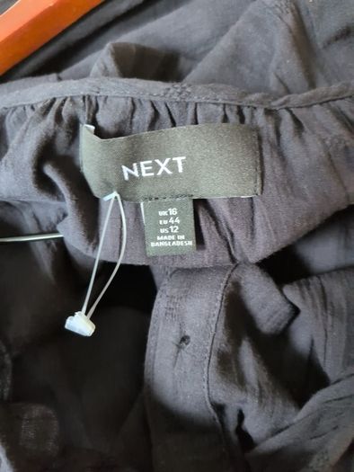 Next Black Dress With Self Tie belt.  S. 16. New -No Tag