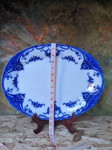 vintage blue and white platter
