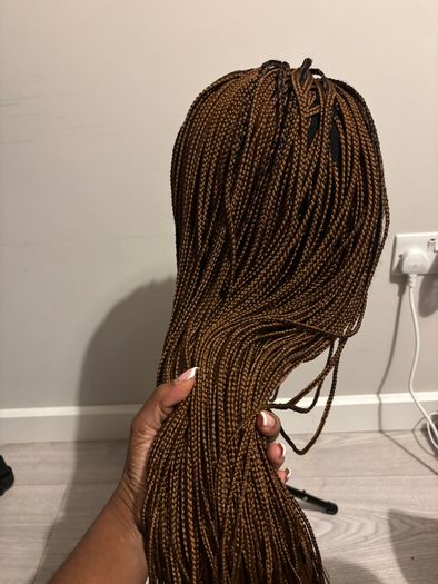 Wig- Brown 30 inches 360 ear to ear frontal knotless braided wig