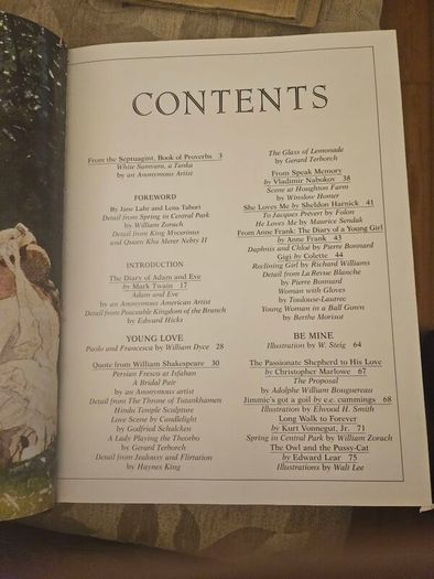 Love. A Celebration In Art And Litrature.  Edited By Jane Lahr And Lena Tabori. Beautiful Illustrated First Edition Large Volume Hardback With Dustjacket In Good Condition. See Photos For Same.