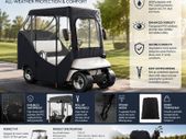 2 Passenger Golf Cart Cover Waterproof Driving Enclosure 600D Polyester