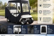 2 Passenger Golf Cart Cover Waterproof Driving Enclosure 600D Polyester