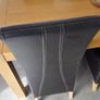 220cm Solid Oak Dining Table & 6 Dark Leather Chairs Image 2