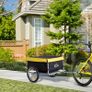 Bicycle Cargo Trailer, Two-Wheel Bicycle Large Cargo Wagon Trailer Oxford Fabric, Folding Storage, & Removable Cover, Yellow Image 4