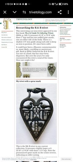 Ultra Rare 19th Century Masonic Trivet(1 of 7 Worldwide)