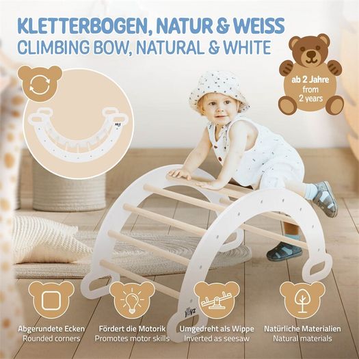 Climbing arch for children  nature/white wood