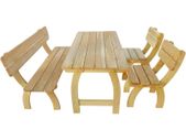 Outdoor Dining Set 4 Pieces Impregnated Pinewood