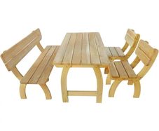 Outdoor Dining Set 4 Pieces Impregnated Pinewood