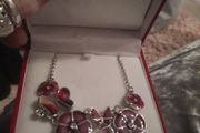 new purple and silver tone necklace