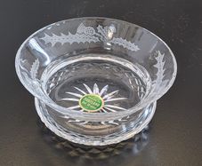 Vintage Scottish Cut Crystal Floral Bowl Original Made in Scotland Label