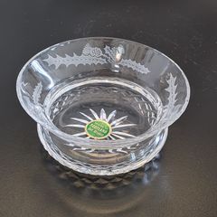 Vintage Scottish Cut Crystal Floral Bowl Original Made in Scotland Label