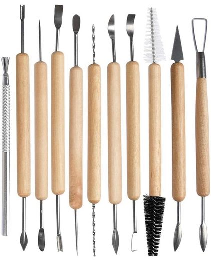 40Pcs Pottery Clay Sculpting Tools, Wooden Pottery Carving Tools Set Sculpture Ceramic Tools Kit Used for for Shaping, Modeling, Smoothing (FREE POSTAGE)