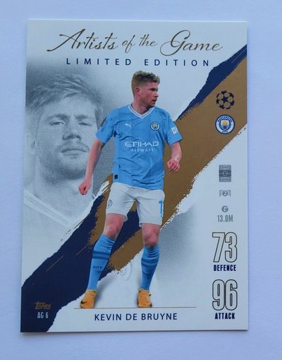 Kevin De Bruyne - Limited Edition  Topps Match Attax CL 2023/24 #AG6  Artists of the Game