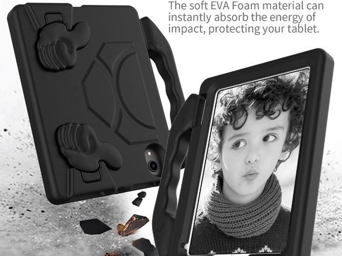 For Apple iPad Mini 6 Kids Friendly Case Shockproof Cover With Thumbs Up - Black