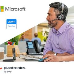 Voyager Focus 2 UC USB-C Headset with Stand (Plantronics) - Bluetooth Dual-Ear (Stereo) Headset with Boom Mic - USB-C PC/Mac Compatible - Active Noise Canceling