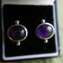 Vintage Sterling Silver 925 Amethyst Earrings Image 6