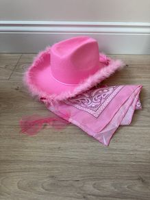 Pink Cowboy Hat, Bandana and heart shaped glasses